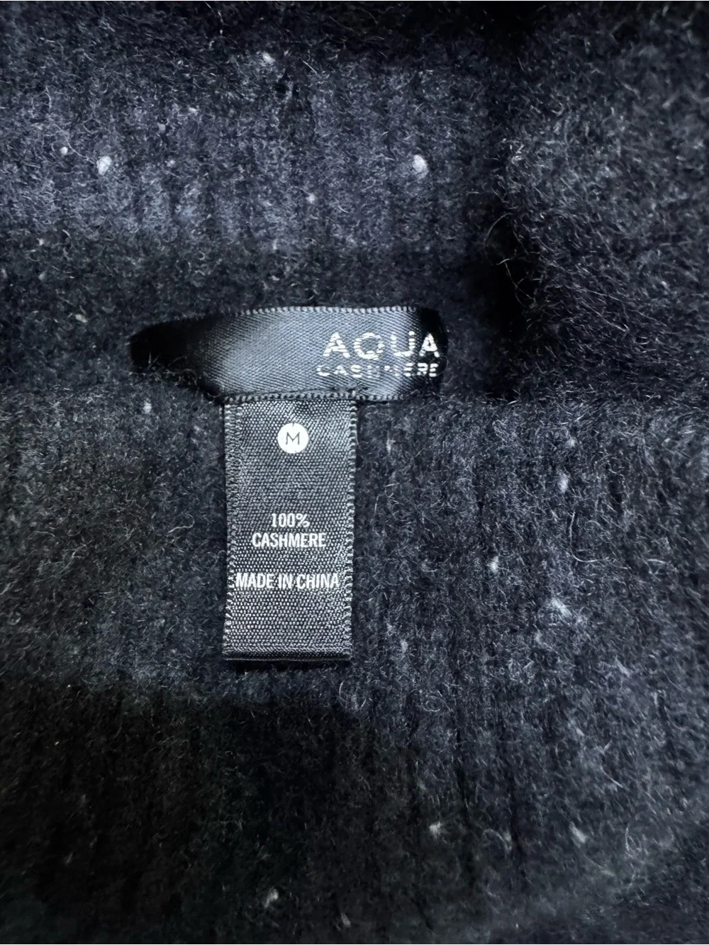 Aqua Black Speckled Turtleneck Sweater